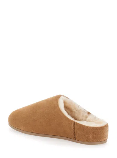 Ugg Slip-on Sandals With Smooth Suede Exterior In Brown