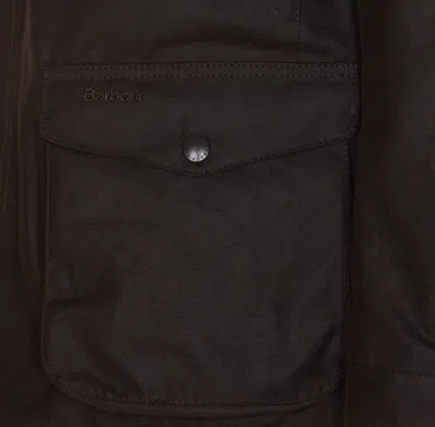 Barbour Ogston Wax Jkt Casual Jacket In Black Cotton In Brown