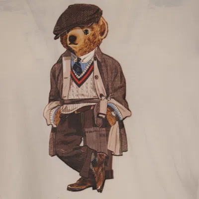 Polo Ralph Lauren White Polo Bear T-shirt Custom Slim-fit In White