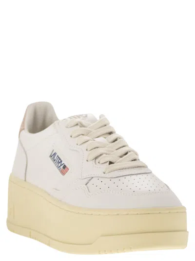 Autry White Low Top Sneakers With Oversized Platform In White