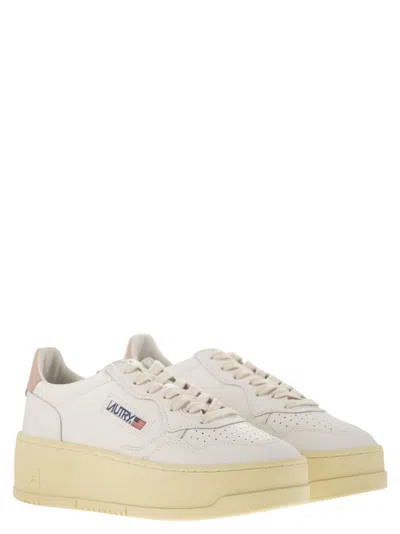 Autry White Low Top Sneakers With Oversized Platform In White