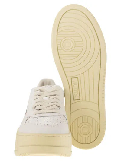 Autry White Low Top Sneakers With Oversized Platform In White