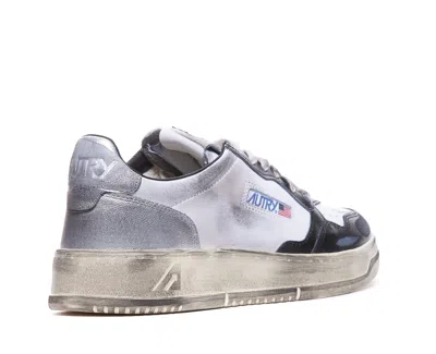 Autry Chunky White Sneakers With Textured Panels In White