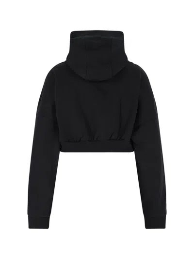 Entire Studios Zip Cropped Sweatshirt In Black
