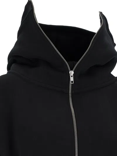 Entire Studios Zip Cropped Sweatshirt In Black