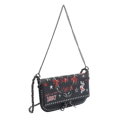 Zadig & Voltaire Punk Star Shoulder Bag In Black