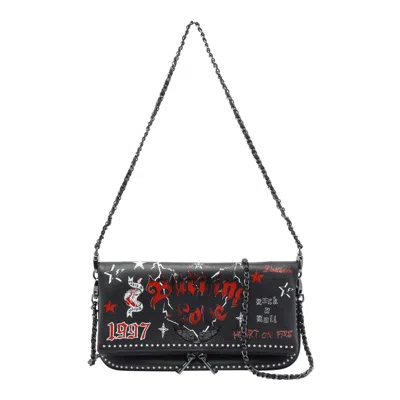 Zadig & Voltaire Chain Strap Flap Shoulder Bag In Black