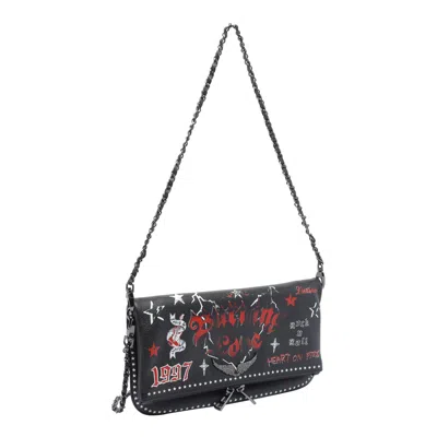 Zadig & Voltaire Chain Strap Flap Shoulder Bag In Black
