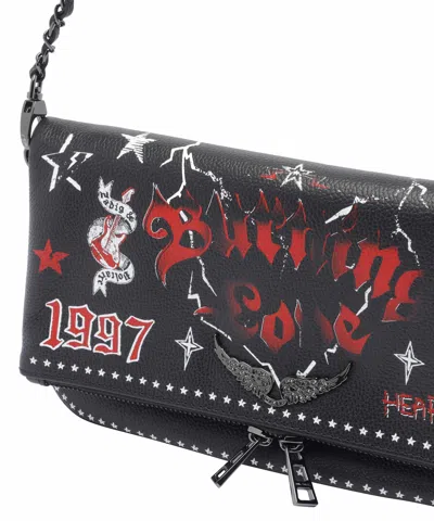 Zadig & Voltaire Chain Strap Flap Shoulder Bag In Black