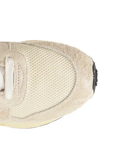 Autry Reelwind Low Sneakers In Nylon Suede And Leather Color Ecru And Platinum Shoes In Neutral