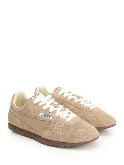 Autry Windspin Low Suede Panel Sneakers In Brown
