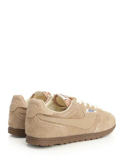 Autry Windspin Low Suede Panel Sneakers In Brown