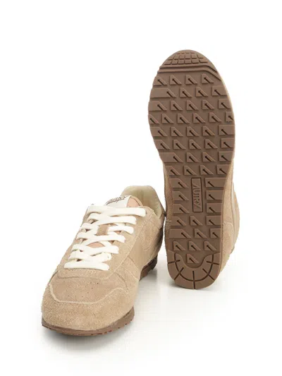 Autry Windspin Low Suede Panel Sneakers In Brown