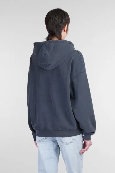 Anine Bing Oversized Grey Sweatshirt With Bold Branding And Relaxed Fit In Blue