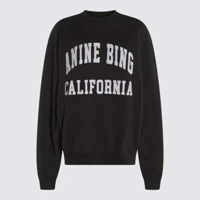 Anine Bing Women's Miles Branded-print Cotton Sweatshirt Black In Black