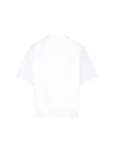 Anine Bing Short-sleeve Pullover In Soft French Terry In White