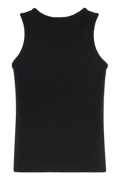 Vivienne Westwood Fitted Black Sleeveless Top With High Neckline In Black