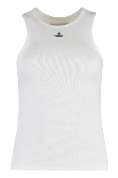 Vivienne Westwood Fitted Black Sleeveless Top With High Neckline In Black