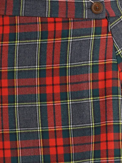 Vivienne Westwood Wool Mini Skirt With Tartan Pattern In Red