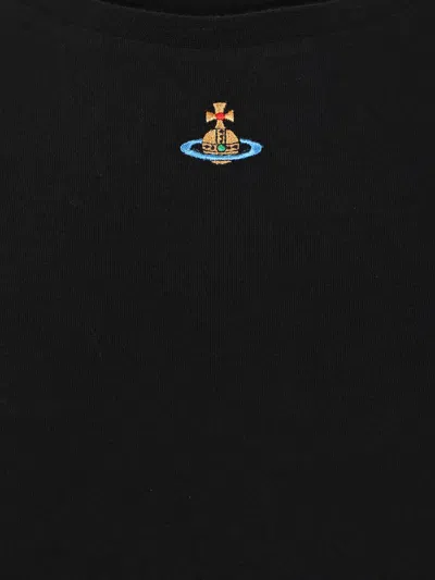 Vivienne Westwood Orb Logo-embroidered T-shirt In Black