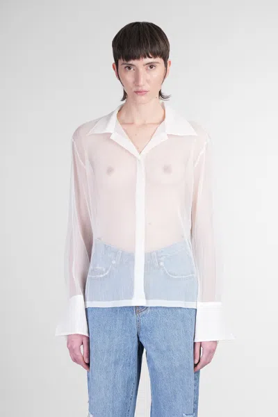 Séfr Willow Shirt Shirt In Beige Polyester In White