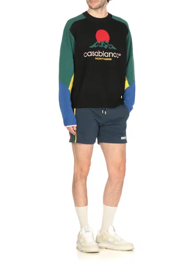 Casablanca Crewneck Merino Wool Jumper In Multi