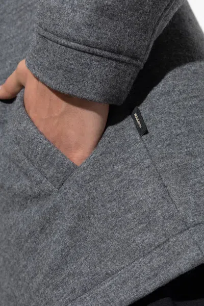 Woolrich Button-up Hooded Shirt Jacket In Gray