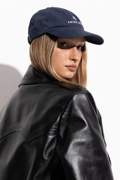 Anine Bing Womens Washed Navy Jeremy Cotton Baseball Cap In Blue