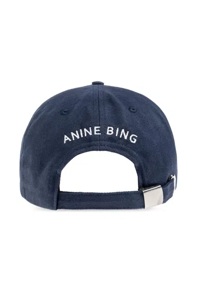 Anine Bing Womens Washed Navy Jeremy Cotton Baseball Cap In Blue
