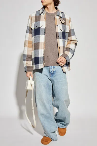 Woolrich Checked Wool Blend Shirt Jacket With Chest Pockets In Multi