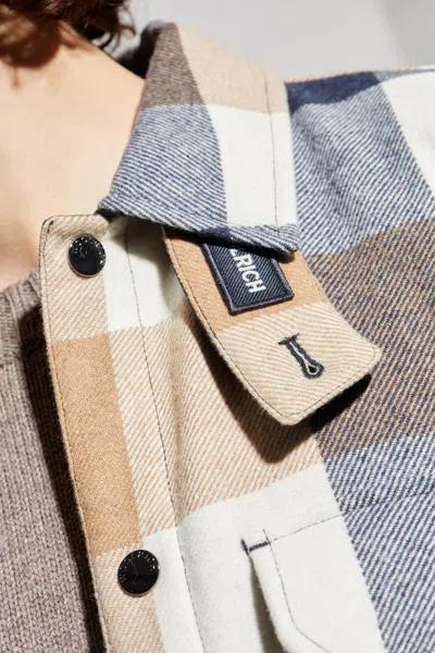 Woolrich Checked Wool Blend Shirt Jacket With Chest Pockets In Multi