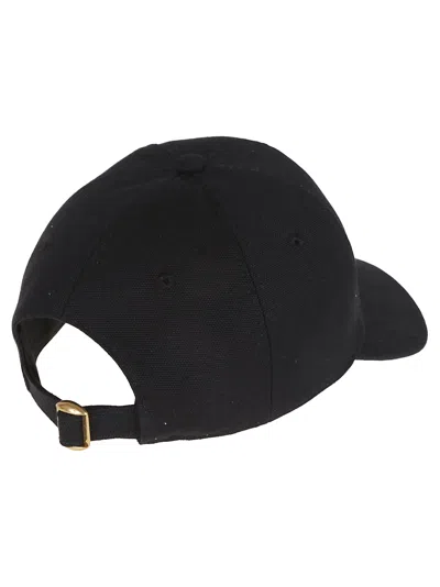 Valentino Garavani Cotton Baseball Cap With Embroidery And Curved Brim In Black