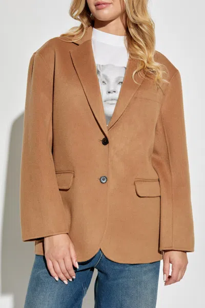 Anine Bing Oversized Wool-cashmere Blend Blazer In Brown