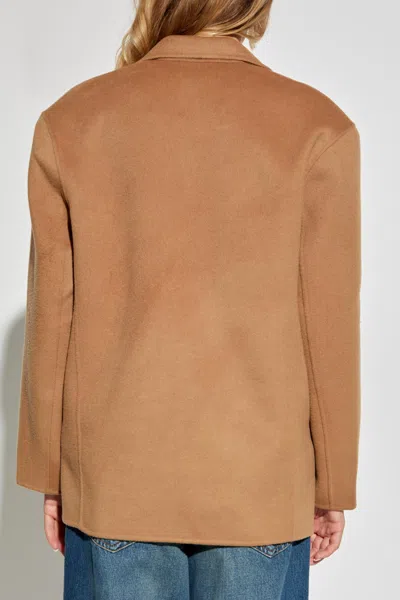 Anine Bing Oversized Wool-cashmere Blend Blazer In Brown