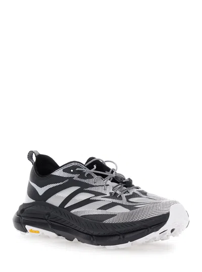 Hoka Mafate Speed 4 Lite Black Low Top Sneakers With Mesh Panels In Tech Fabric Unisex In Black