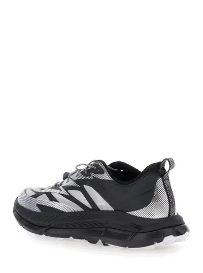 Hoka Mafate Speed 4 Lite Black Low Top Sneakers With Mesh Panels In Tech Fabric Unisex In Black