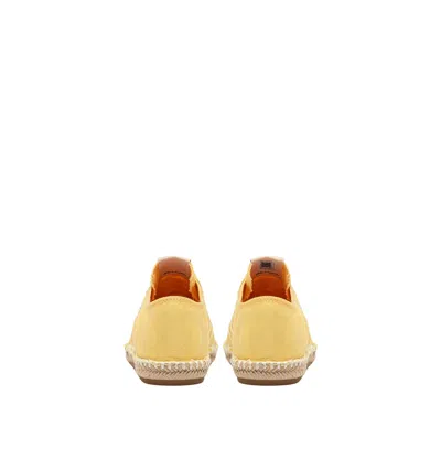 Autry Low Canvas Sneakers Espadrille Sole In Gold