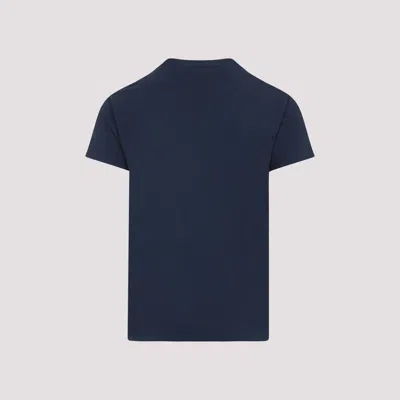 Tom Ford Indigo Blue Cotton T-shirt With Chest Pocket And Crew Neck
