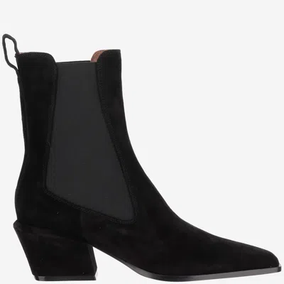 Paris Texas Bettina Ankle Boots Block Heel In Black