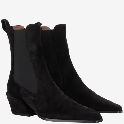 Paris Texas Bettina Ankle Boots Block Heel In Black