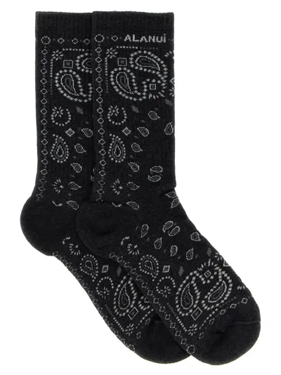 Alanui Bandana Cotton Socks In Black