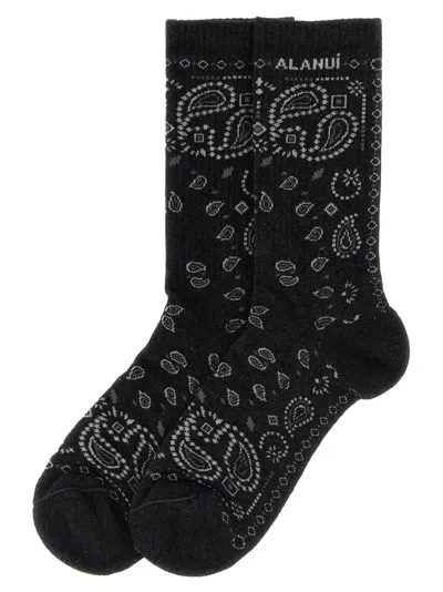Alanui Bandana Cotton Socks In Black