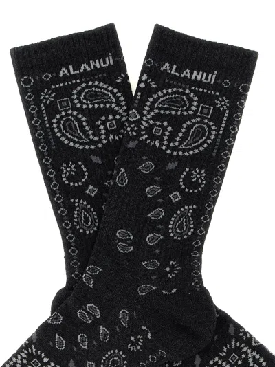 Alanui Bandana Cotton Socks In Black