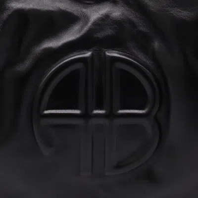 Anine Bing Chain Strap Ruched Detailing Soft Texture Tote In Black