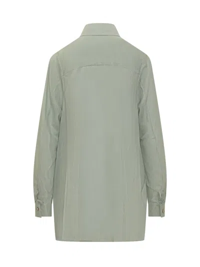 Zimmermann Floral Silk Shirt Featuring Buttoned Cuffs In Green