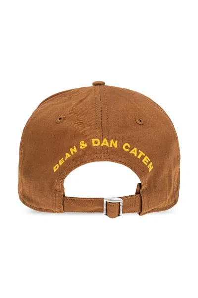 Dsquared2 Brown Cap With Embroidered Logo Patch In Brown