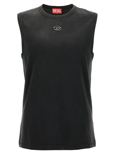 Diesel T-bisco-od Stretch Cotton Tank Top In Black