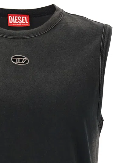 Diesel T-bisco-od Stretch Cotton Tank Top In Black