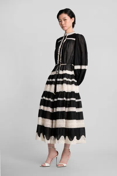 Zimmermann Women's Rhiannon Lace Midi Dress | Size 2 | 3227dss251 In Black