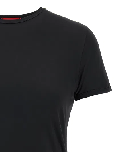 Diesel Nylon T-shirt With Tulle Insert In Black